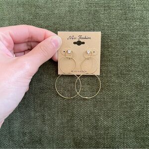 NWT Gold 3-Hoop Earrings